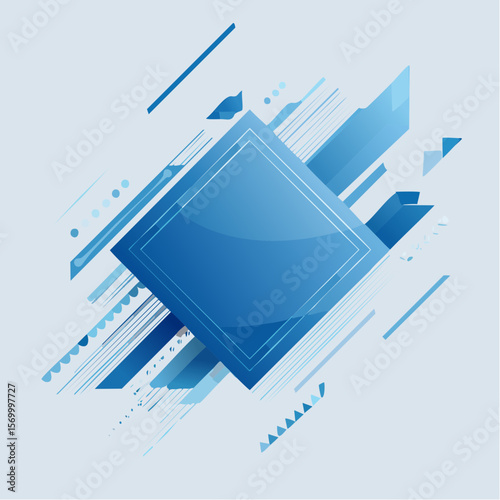 Abstract Blue Geometric Background Modern Low Poly Design for Business