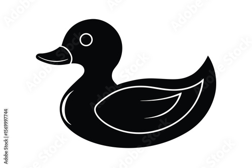 Classic rubber duck silhouette with white outline detail