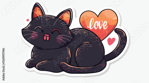 Adorable Hand-Drawn Cat Sticker: Purrfect for Pet Lovers! Show your love for your feline friend with