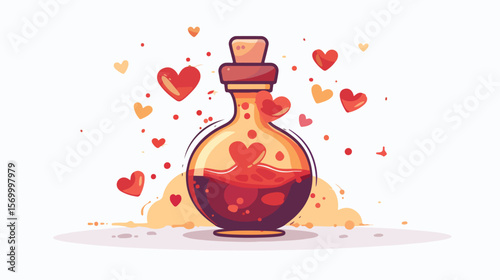 Flat Icon: Cupid's Love Potion, Romantic Relationship, Valentine's Day, Heart, Arrows, Love, Couple,