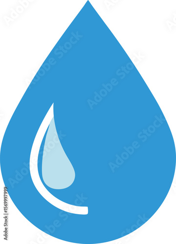 The Essence of Purity: A minimalistic illustration of a single, pristine water droplet in vibrant blue. It evokes a sense of freshness, cleanliness, and the vital role of water.