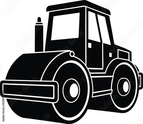 Heavy Construction Vehicle for Road Compaction and Paving
