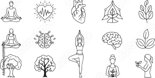 vector illustration of Wellness & mental health