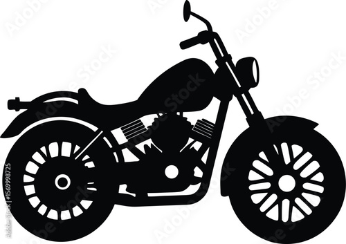 Classic Motorcycle Silhouette for Customization Projects