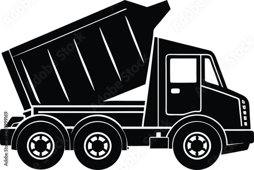 Heavy Duty Dump Truck Silhouette for Construction and Logistics