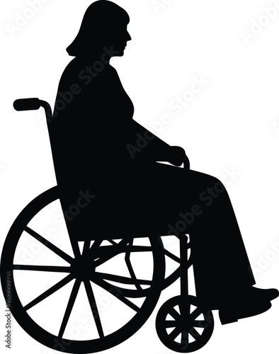 Silhouette of a Person in a Wheelchair,silhouette of a woman in a wheelchair