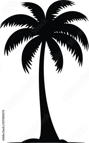 Palm tree silhouette - minimalist tropical vector illustration