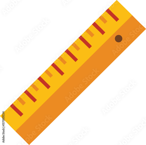A Precise Measure: A close-up shot of a standard ruler, ready for measurement, highlighting its simplicity and functional design.