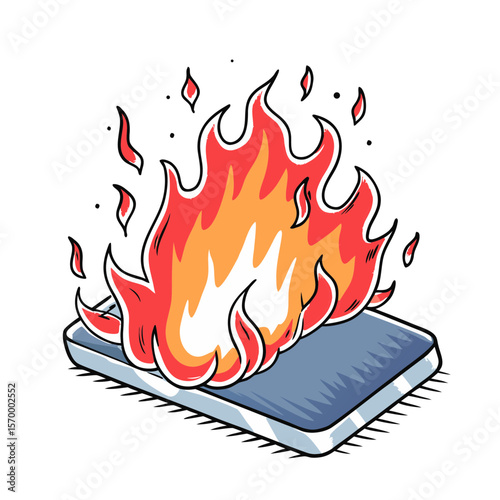 Burning Flame on Mattress Symbolizing Riots and Social Unrest for Awareness Campaigns, Educational Content, and Social Issues Discussions  