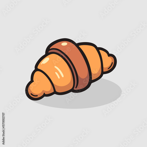 Buttery croissant.  French pastry for breakfast or cafe menu design.