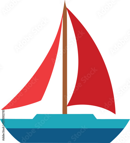 Sailing Yacht Icon: A vibrant nautical image of a sailboat, its colorful sails billowing against the open waters, evoking the spirit of freedom and adventure.