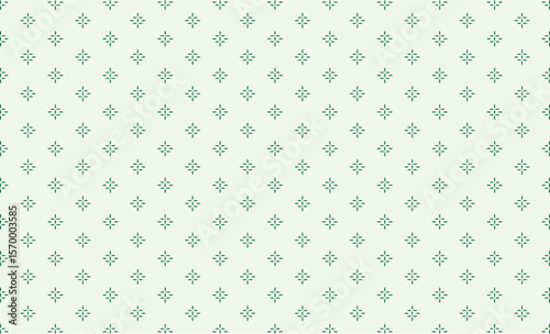 Repeating seamless vector pattern with clean minimalist geometry, oriental floral ornaments, and scattered diamond-shaped line motifs in a balanced layout