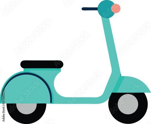 Classic Scooter: A vibrant depiction of a stylish scooter, perfectly capturing its sleek design and iconic form. A symbol of freedom and adventure, this image radiates fun and charm.