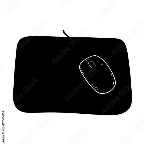 Gaming mouse pad computer accessory pc equipment workstation silhouette
