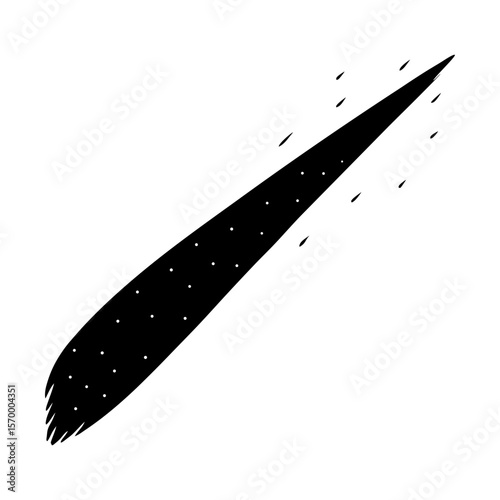 Stylized comet vector graphic celestial body space design art silhouette