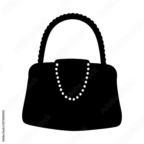 Elegant purse handbag fashion accessory ladies style design icon silhouette