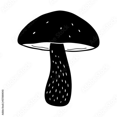 Mushroom fungus forest nature fungi edible plant illustration silhouette