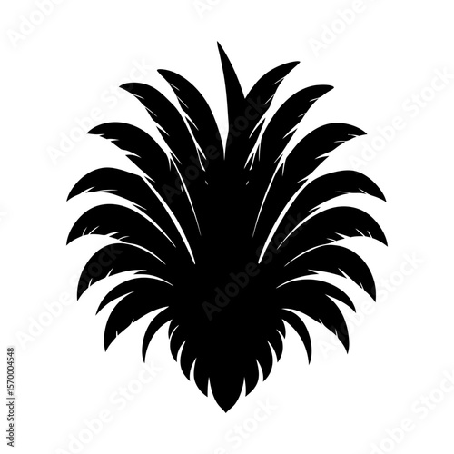 Exotic plume plumage feathering decorative element design art silhouette