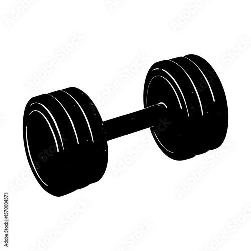 Fitness dumbbell exercise equipment strength training gym tool silhouette