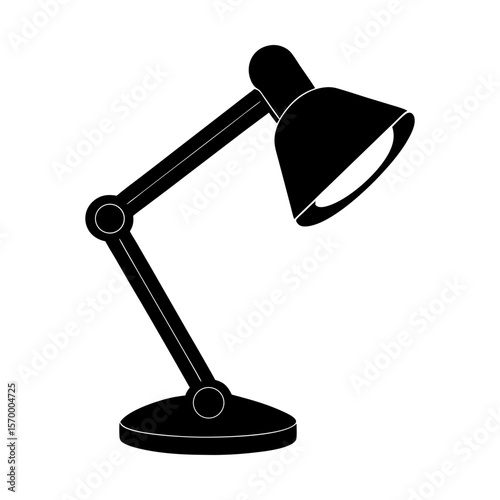 Adjustable desk lamp vector graphic study office lighting design silhouette