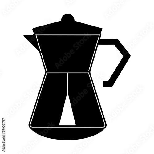 Italian stovetop espresso maker coffee pot moka express icon silhouette