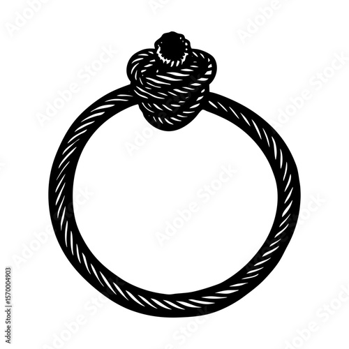 Rope knot ring vector graphic illustration design element art silhouette