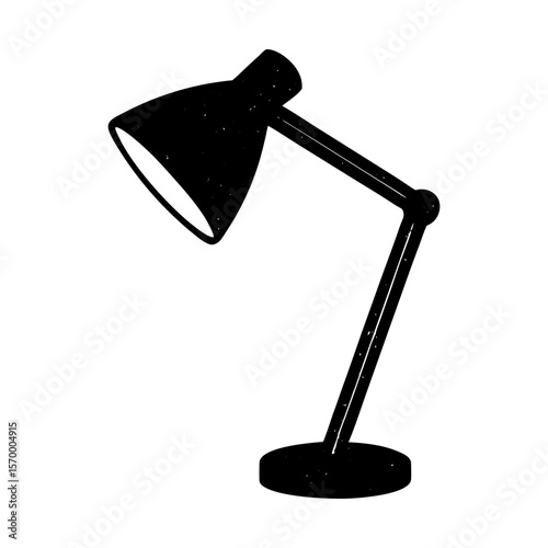 Adjustable desk lamp vector graphic study room lighting design silhouette