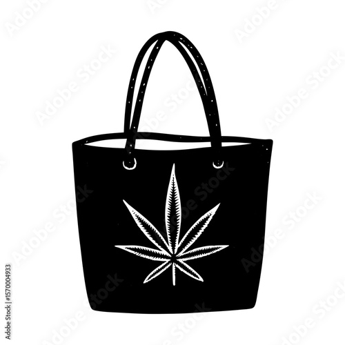Tote bag shopping bag leaf design reusable bag eco friendly bag silhouette