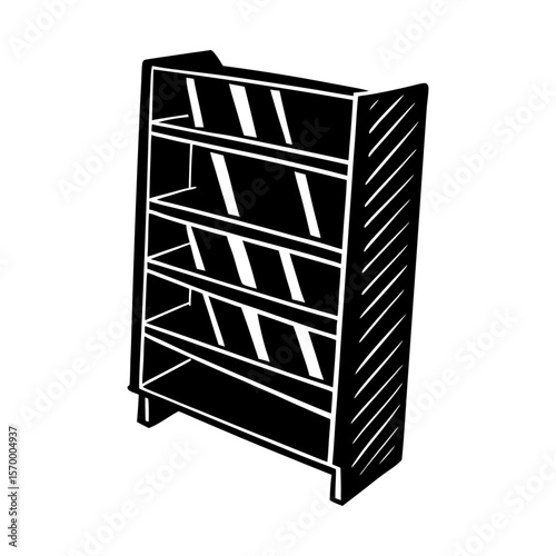 Wooden bookcase shelving unit furniture interior design home silhouette