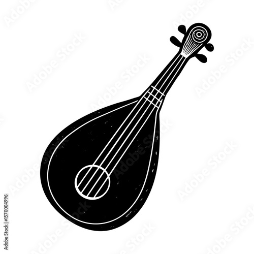 Stringed instrument mandolin musical instrument folk music art silhouette