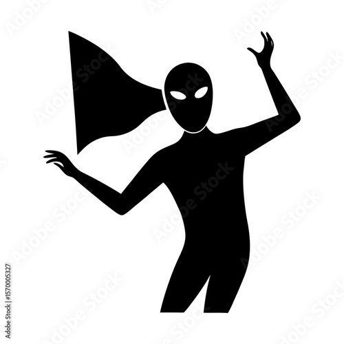 Silhouette woman vector illustration of a mystical figure art