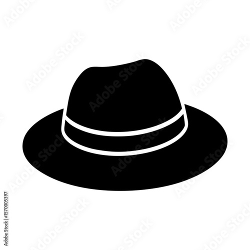 Stylish fedora hat fashion accessory vintage headwear design icon silhouette