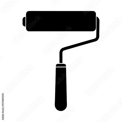 Paint roller tool painting equipment decorator applicator design silhouette