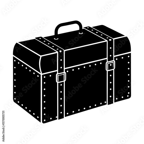 Vintage luggage suitcase travel baggage adventure vacation trip silhouette