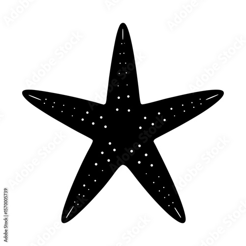 Sea star graphic marine life ocean creature summer vacation art silhouette