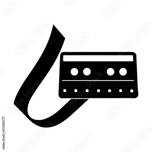 Audio cassette tape music retro vintage sound recording media silhouette