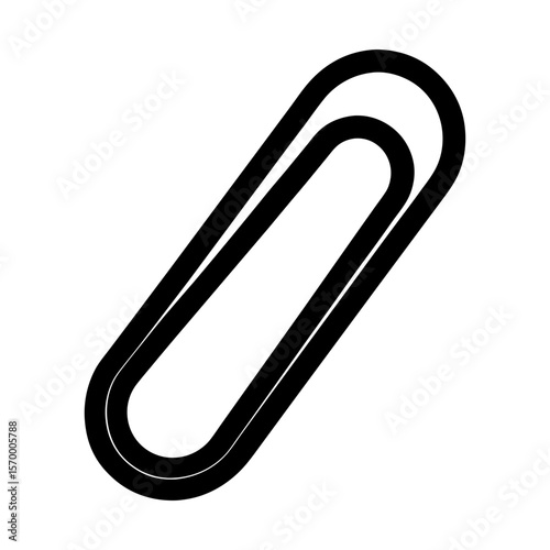 Paperclip stationery office supply clip binder attachment tool silhouette