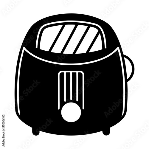 Kitchen appliance toaster vector illustration breakfast food silhouette