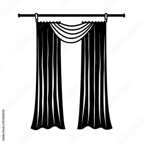 Window covering drapery panel home decor interior design element silhouette