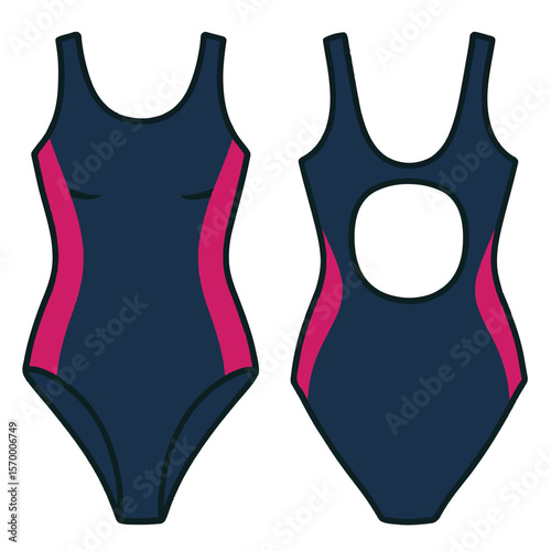 Vector illustration of a woman's fashion bikini or swimsuit design, perfect for summer style and body confidence