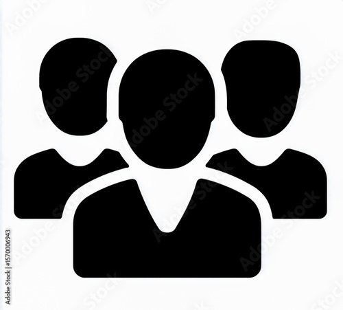 Silhouettes of Three People Standing Together at Sunset
