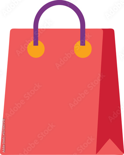 Shopping Bag Icon: A minimalistic and vibrant image of a shopping bag, conveying the essence of retail and commerce. The design focuses on simplicity and modern aesthetics.