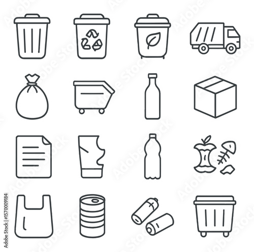 Eco-friendly icon collection, sustainable design symbols. green and recycling icon set