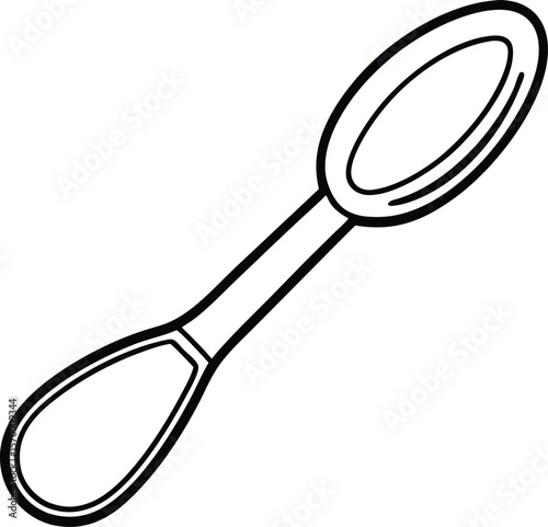 Spoon Outline: A simple line drawing showcasing the form of a spoon, perfect for culinary and design projects.