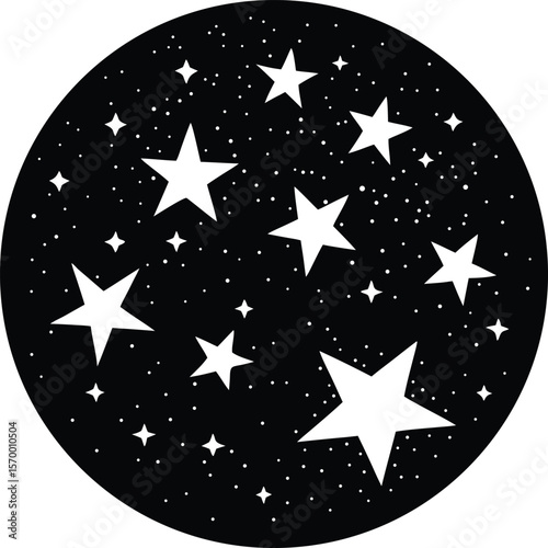 Starry Night's Galaxy: A striking display of celestial wonder, illustrated with a constellation of stars sprinkled across the cosmos. The night sky, a canvas of infinite possibilities.