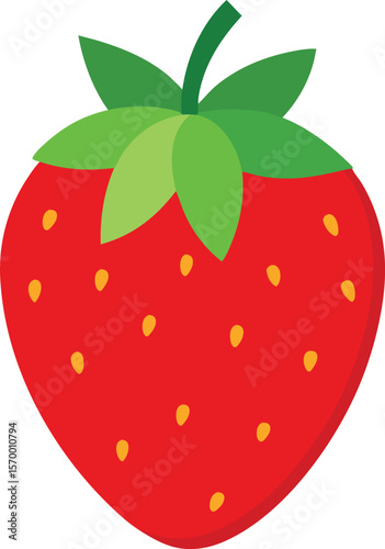 Juicy Strawberry's Sweetness: An illustration of a vibrant red strawberry, freshly picked and bursting with flavor, captures the essence of this beloved fruit.