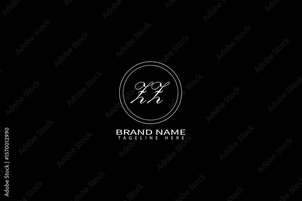 Fototapeta premium Minimal ZZ Letter Logo Design Luxury Monogram Branding Concept