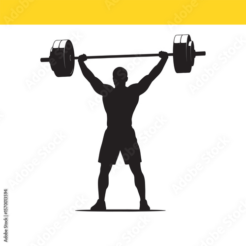 Powerful Weightlifting Silhouette Strength, Fitness, and Bodybuilding