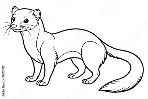 coloring page line art the weasel black vector
