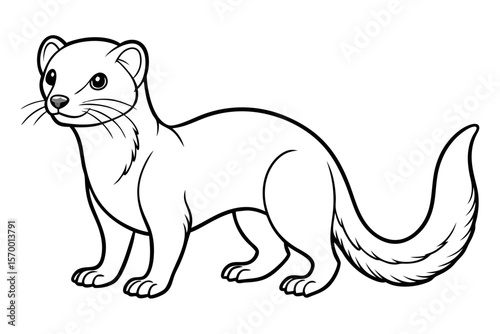 coloring page line art the weasel black vector